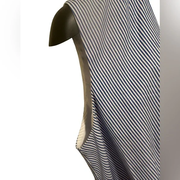 Chetta B EUC Size 6 Blue & White Paris Themed Sleeveless Retro Mini Dress (0676) - Picture 7 of 13